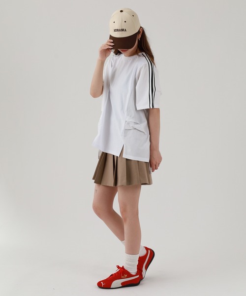Arinomama(アリノママ)の「16s空紡糸天竺 220g/㎡ アンサンブルTシャツ 半袖(Tシャツ/カットソー・レディース・オフホワイト/杢グレー/ブラック/サンドベージュ・FREE)」の11枚目の写真