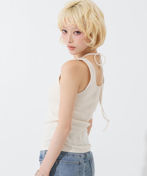 ANAP(アナップ)の「パット付きコードリボンタンクトップ(タンクトップ・レディース・ブラック/アイボリー/ブラウン・F)」の22枚目の写真
