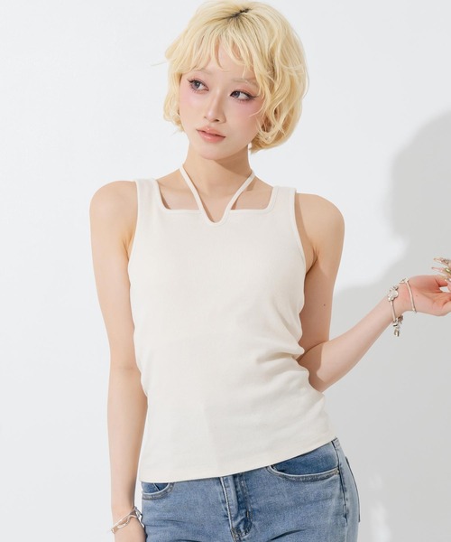 ANAP(アナップ)の「パット付きコードリボンタンクトップ(タンクトップ・レディース・ブラック/アイボリー/ブラウン・F)」の21枚目の写真