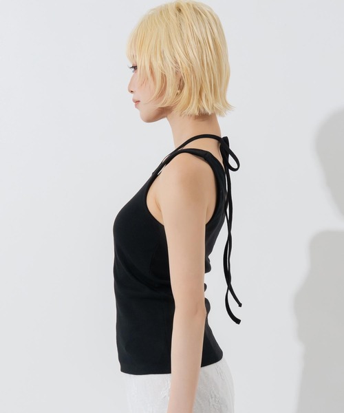 ANAP(アナップ)の「パット付きコードリボンタンクトップ(タンクトップ・レディース・ブラック/アイボリー/ブラウン・F)」の7枚目の写真