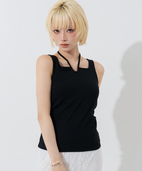 ANAP(アナップ)の「パット付きコードリボンタンクトップ(タンクトップ・レディース・ブラック/アイボリー/ブラウン・F)」の5枚目の写真