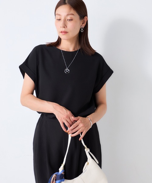 GALLORIA(ギャローリア)の「【セットアップで着られる】さらさらジョーゼットTブラウス(シャツ/ブラウス・レディース・ダークブラウン/チャコールグレー/ブラック・M/LL/L/S)」の1枚目の写真