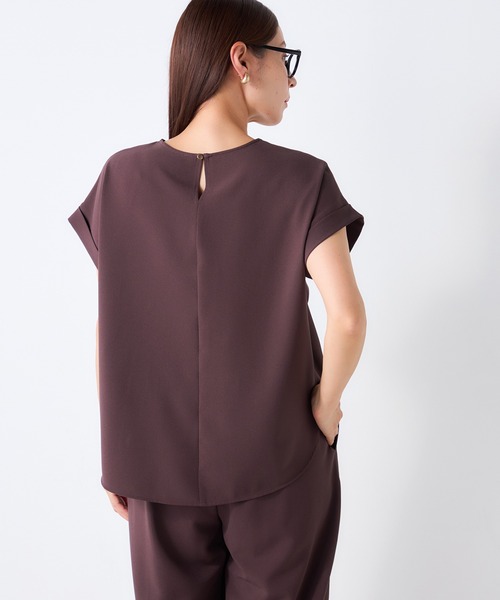 GALLORIA(ギャローリア)の「【セットアップで着られる】さらさらジョーゼットTブラウス(シャツ/ブラウス・レディース・ダークブラウン/チャコールグレー/ブラック・M/LL/L/S)」の13枚目の写真
