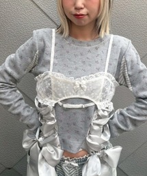 SHOULDER PAD FLOWER トップス