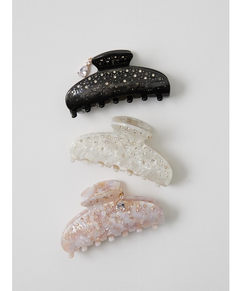 SNIDEL HOME（スナイデルホーム）の「ビジューバンス（バレッタ/ヘアクリップ・レディース・ホワイト/ブラック/ピンク・F）」の5枚目の写真
