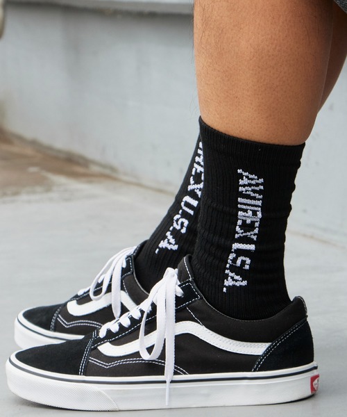 AVIREX(アヴィレックス)の「AVIREX/アビレックス AX Daily Ribbed 3P Socks デイリーリブソックス 3足組 3足セット サイドプリント クルー丈ソックス メンズ 2026年 夏 夏服(ソックス/靴下・メンズ・マルチ・25-27)」の7枚目の写真
