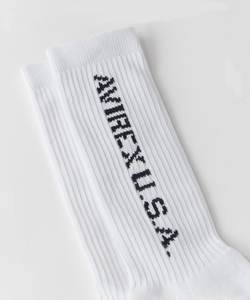 AVIREX(アヴィレックス)の「AVIREX/アビレックス AX Daily Ribbed 3P Socks デイリーリブソックス 3足組 3足セット サイドプリント クルー丈ソックス メンズ 2026年 夏 夏服(ソックス/靴下・メンズ・マルチ・25-27)」の12枚目の写真