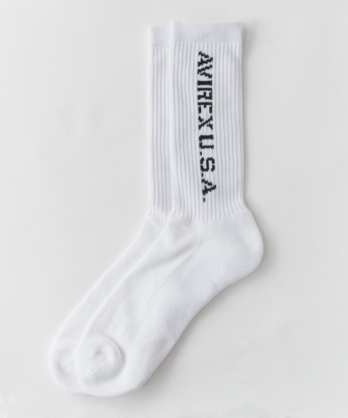 AVIREX(アヴィレックス)の「AVIREX/アビレックス AX Daily Ribbed 3P Socks デイリーリブソックス 3足組 3足セット サイドプリント クルー丈ソックス メンズ 2026年 夏 夏服(ソックス/靴下・メンズ・マルチ・25-27)」の11枚目の写真