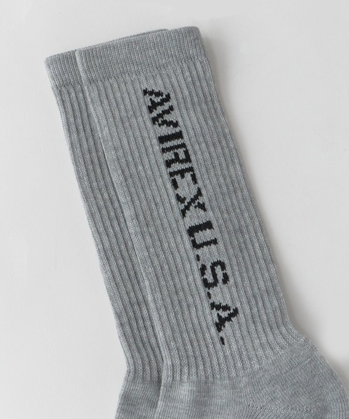 AVIREX(アヴィレックス)の「AVIREX/アビレックス AX Daily Ribbed 3P Socks デイリーリブソックス 3足組 3足セット サイドプリント クルー丈ソックス メンズ 2026年 夏 夏服(ソックス/靴下・メンズ・マルチ・25-27)」の14枚目の写真