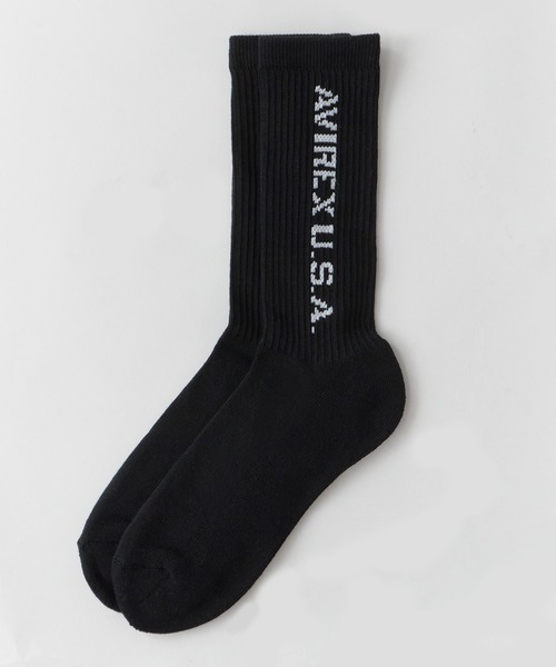 AVIREX(アヴィレックス)の「AVIREX/アビレックス AX Daily Ribbed 3P Socks デイリーリブソックス 3足組 3足セット サイドプリント クルー丈ソックス メンズ 2026年 夏 夏服(ソックス/靴下・メンズ・マルチ・25-27)」の15枚目の写真