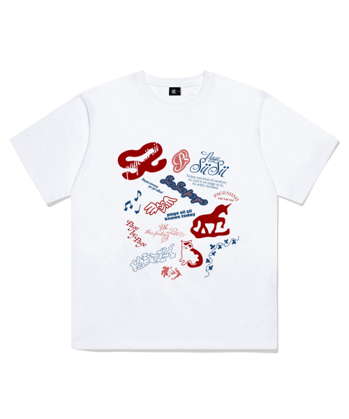 PAGESIISII(ページシシ)の「シシアセンブリプリンティング半袖Tシャツホワイト(Tシャツ/カットソー・レディース・その他・SMALL/MEDIUM/LARGE)」の1枚目の写真
