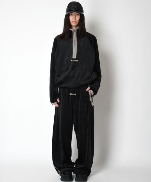 SUPERTHANKS(スーパーサンクス)の「ベロアバレルレッグラインパンツVelour barrel leg line pants(その他パンツ・メンズ・グレー×ホワイト/ブラック×ブラック/ブラック×グレー/グレー・S/L/M)」の14枚目の写真