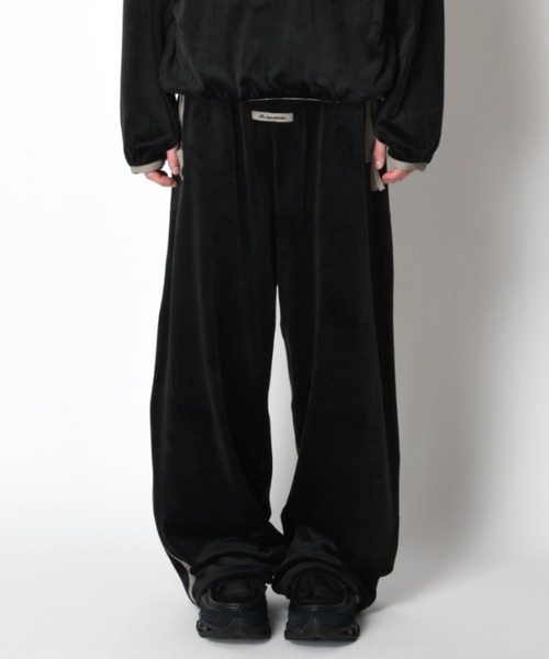 SUPERTHANKS(スーパーサンクス)の「ベロアバレルレッグラインパンツVelour barrel leg line pants(その他パンツ・メンズ・グレー×ホワイト/ブラック×ブラック/ブラック×グレー/グレー・S/L/M)」の5枚目の写真
