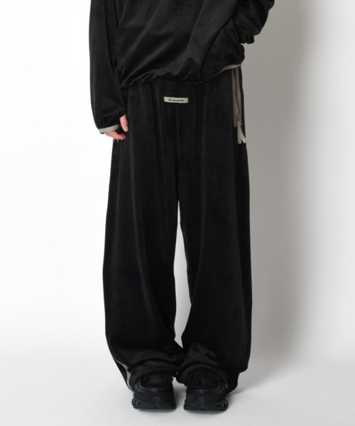 SUPERTHANKS(スーパーサンクス)の「ベロアバレルレッグラインパンツVelour barrel leg line pants(その他パンツ・メンズ・グレー×ホワイト/ブラック×ブラック/ブラック×グレー/グレー・S/L/M)」の6枚目の写真