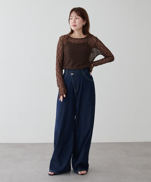 DISCOAT(ディスコート)の「レースプルオーバー(Tシャツ/カットソー・レディース・ベージュ/アイボリー/オフホワイト/ブラウン/ブラック・FREE)」の21枚目の写真