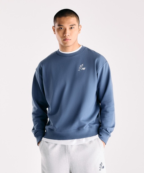 NEW BALANCE(ニューバランス)の「大谷翔平オールウェイズオンロゴスウェットクルー(スウェット・メンズ・グレイッシュブルー/ヘザーグレー/ブラック・LARGE/MEDIUM/SMALL/XX-LARGE/X-LARGE)」の1枚目の写真