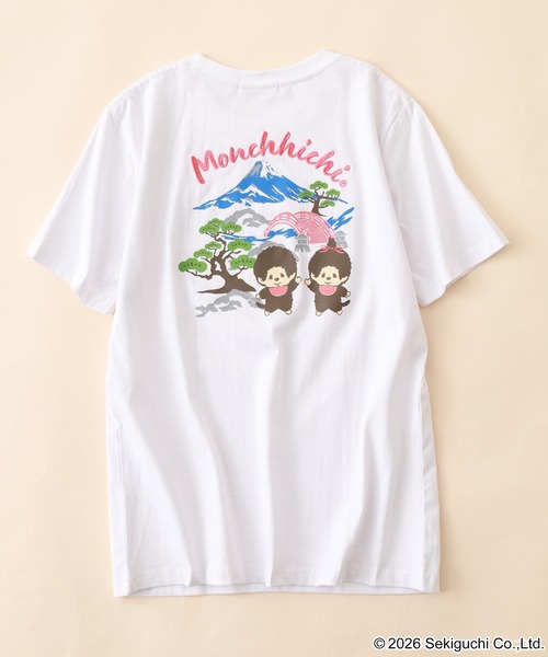 FUNALIVE(ファンアライブ)の「モンチッチ 和柄 天竺半袖Tシャツ(Tシャツ/カットソー・メンズ・ホワイト/ブラック/レッド・L/M/LL)」の5枚目の写真