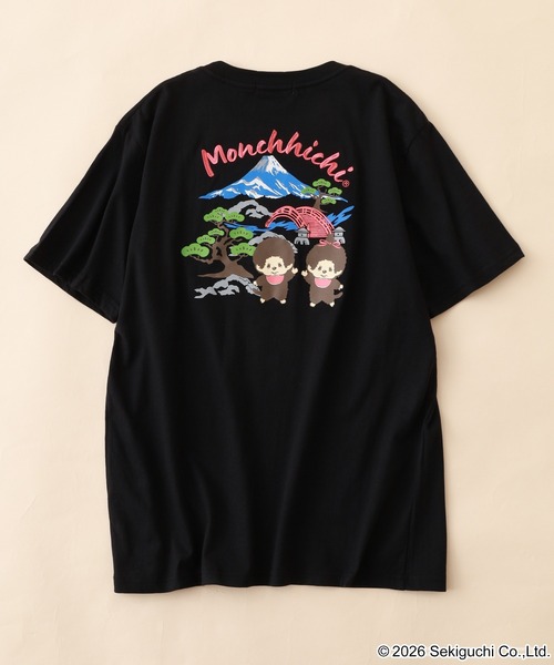 FUNALIVE(ファンアライブ)の「モンチッチ 和柄 天竺半袖Tシャツ(Tシャツ/カットソー・メンズ・ホワイト/ブラック/レッド・L/M/LL)」の7枚目の写真