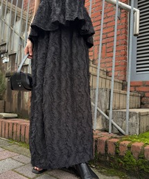 WILLFULLY（ウィルフリー）の「cocoon cut jacquard tulle gather SK（スカート）」