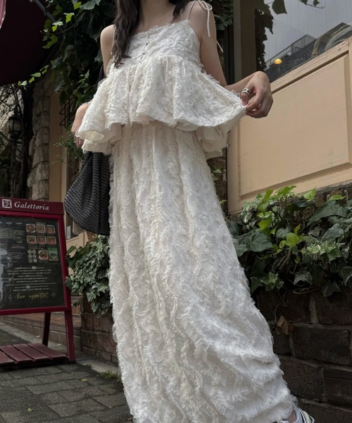 WILLFULLY(ウィルフリー)の「cocoon cut jacquard tulle gather SK(スカート・レディース・モカ/アイボリー/ブラック・FREE)」の16枚目の写真