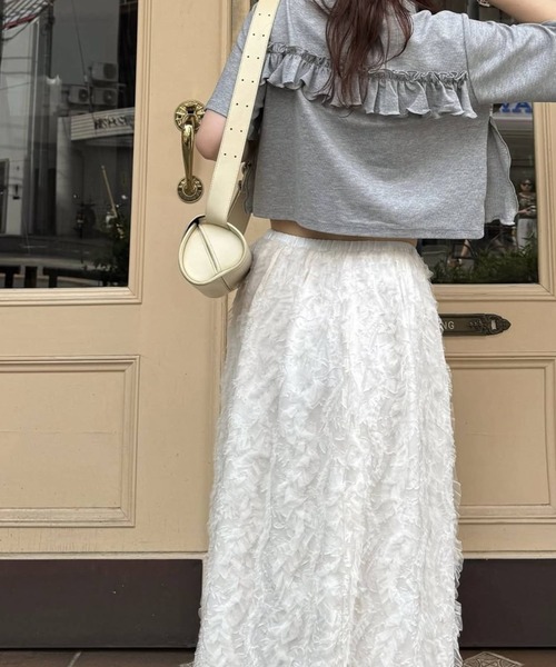 WILLFULLY(ウィルフリー)の「cocoon cut jacquard tulle gather SK(スカート・レディース・モカ/アイボリー/ブラック・FREE)」の9枚目の写真