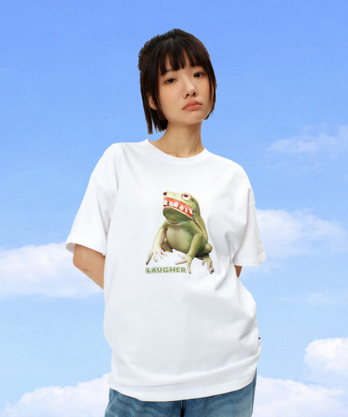 LAUGHER（ラファー）の「アグリー フロッグ Tシャツ - ホワイト（Tシャツ/カットソー・レディース・その他・LARGE/MEDIUM/X-LARGE）」の4枚目の写真
