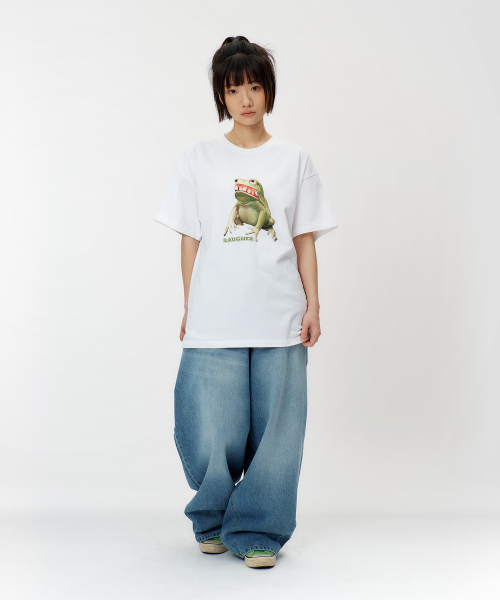 LAUGHER（ラファー）の「アグリー フロッグ Tシャツ - ホワイト（Tシャツ/カットソー・レディース・その他・LARGE/MEDIUM/X-LARGE）」の5枚目の写真