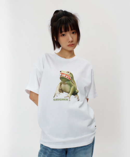 LAUGHER（ラファー）の「アグリー フロッグ Tシャツ - ホワイト（Tシャツ/カットソー・レディース・その他・LARGE/MEDIUM/X-LARGE）」の6枚目の写真