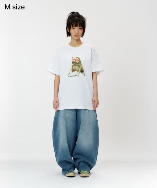 LAUGHER（ラファー）の「アグリー フロッグ Tシャツ - ホワイト（Tシャツ/カットソー・レディース・その他・LARGE/MEDIUM/X-LARGE）」の7枚目の写真