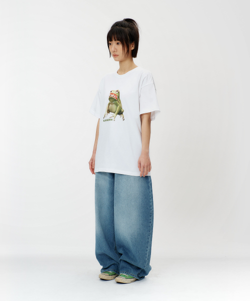 LAUGHER（ラファー）の「アグリー フロッグ Tシャツ - ホワイト（Tシャツ/カットソー・レディース・その他・LARGE/MEDIUM/X-LARGE）」の8枚目の写真
