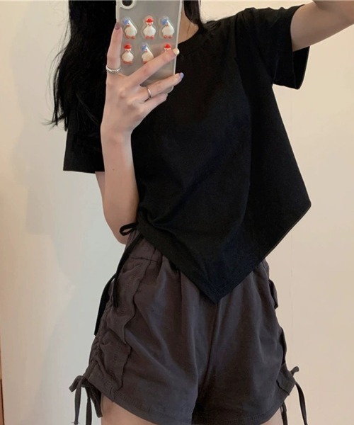Miniministore(ミニミニストア)の「レディース アシンメトリー Tシャツ(Tシャツ/カットソー・レディース・ブラック/ダークグレー・FREE)」の3枚目の写真