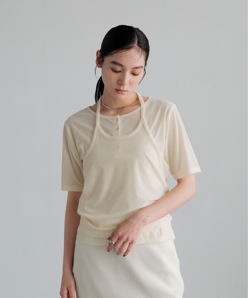 LOWRYS FARM(ローリーズファーム)の「ベロアホルター2P5S 1052782(Tシャツ/カットソー・レディース・アイボリー/グレー/ブラウン・FREE)」の1枚目の写真