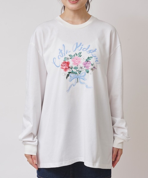 Cath Kidston（キャスキッドソン）の「ロングスリーブTシャツ Rose Bunch（Tシャツ/カットソー・レディース・ライトピンク/ライトイエロー/サックスブルー/ホワイト・FREE）」の6枚目の写真