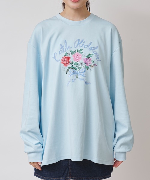 Cath Kidston（キャスキッドソン）の「ロングスリーブTシャツ Rose Bunch（Tシャツ/カットソー・レディース・ライトピンク/ライトイエロー/サックスブルー/ホワイト・FREE）」の10枚目の写真