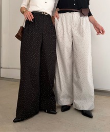 小花柄タックパンツ