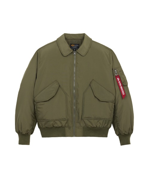 Alpha Industries（アルファインダストリーズ）の「Alpha Industries/アルファ インダストリーズ/CWU 45/P RELAXED FIT FLIGHT JACKET (OXFORD)/CWU 45/P リラックスフィット フライトジャケット オックスフォード（ミリタリージャケット・メンズ・ライトグレー/ブラック/オリーブ/インディゴブルー/ブラウン・XL/L/M/S/2XL/XS）」の4枚目の写真