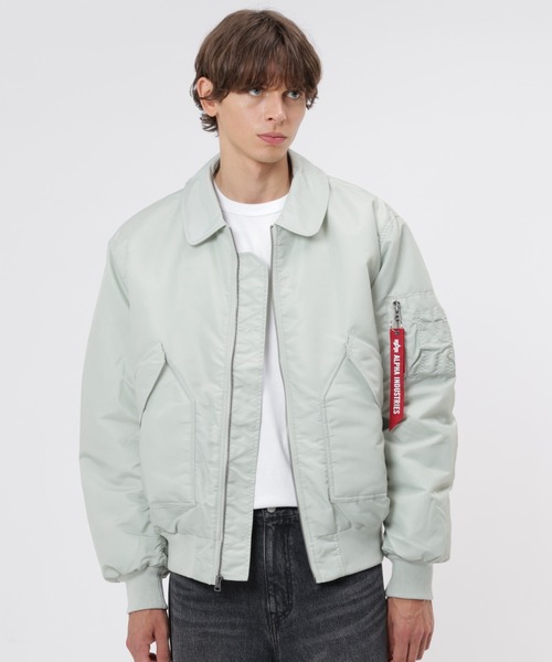 Alpha Industries（アルファインダストリーズ）の「Alpha Industries/アルファ インダストリーズ/CWU 45/P RELAXED FIT FLIGHT JACKET (OXFORD)/CWU 45/P リラックスフィット フライトジャケット オックスフォード（ミリタリージャケット・メンズ・ライトグレー/ブラック/オリーブ/インディゴブルー/ブラウン・XL/L/M/S/2XL/XS）」の2枚目の写真