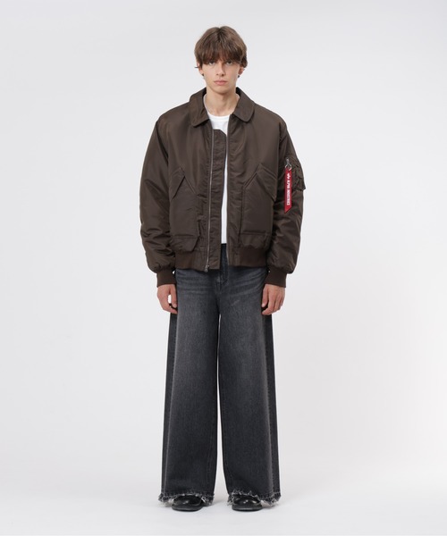 Alpha Industries（アルファインダストリーズ）の「Alpha Industries/アルファ インダストリーズ/CWU 45/P RELAXED FIT FLIGHT JACKET (OXFORD)/CWU 45/P リラックスフィット フライトジャケット オックスフォード（ミリタリージャケット・メンズ・ライトグレー/ブラック/オリーブ/インディゴブルー/ブラウン・XL/L/M/S/2XL/XS）」の21枚目の写真