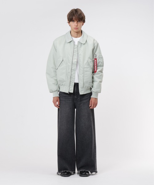 Alpha Industries（アルファインダストリーズ）の「Alpha Industries/アルファ インダストリーズ/CWU 45/P RELAXED FIT FLIGHT JACKET (OXFORD)/CWU 45/P リラックスフィット フライトジャケット オックスフォード（ミリタリージャケット・メンズ・ライトグレー/ブラック/オリーブ/インディゴブルー/ブラウン・XL/L/M/S/2XL/XS）」の14枚目の写真