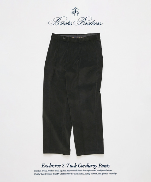 BROOKS BROTHERS(ブルックスブラザーズ)の「Brooks Brothers / ブルックス ブラザーズ 別注 2タック コーデュロイ パンツ(スラックス・メンズ・チャコールグレー/ブラック・34/32/30)」の1枚目の写真
