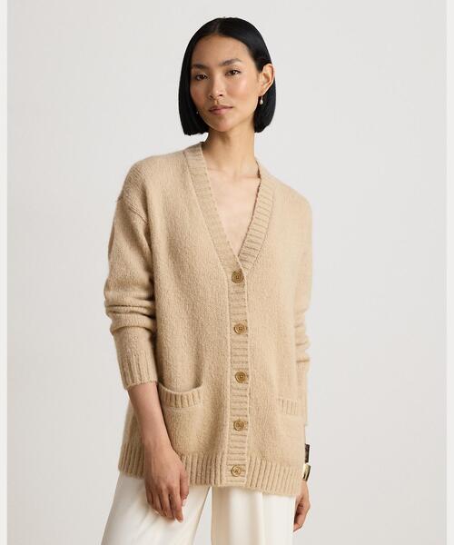 LAUREN RALPH LAUREN(ローレン ラルフ ローレン)の「Vネック カーディガン(カーディガン/ボレロ・レディース・ブラウン系5・XS/L/M/S/XXS)」の1枚目の写真