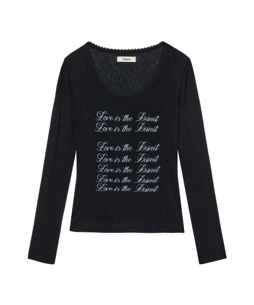 DEINET(ダイニット)の「LOVE IS THE LACE LONG SLEEVE IN BLACK(Tシャツ/カットソー・レディース・その他・FREE)」の1枚目の写真