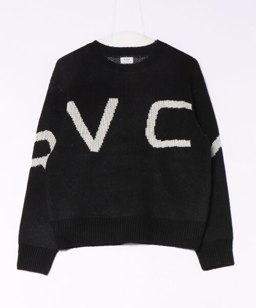 RVCA(ルーカ)の「RVCA ウィメンズ ARCH RVCA KNIT セーター 【2026年秋冬モデル】(ニット/セーター・レディース・ブラック/ダークベージュ/ブルー系その他・MEDIUM/SMALL)」の2枚目の写真