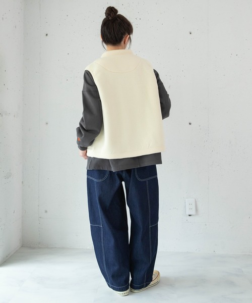 URCH RNA(アーチ アールエヌエー)の「R4510 トラヴァイユパンツ(デニムパンツ・レディース・ワンウォッシュ/チャコール・FREE)」の4枚目の写真