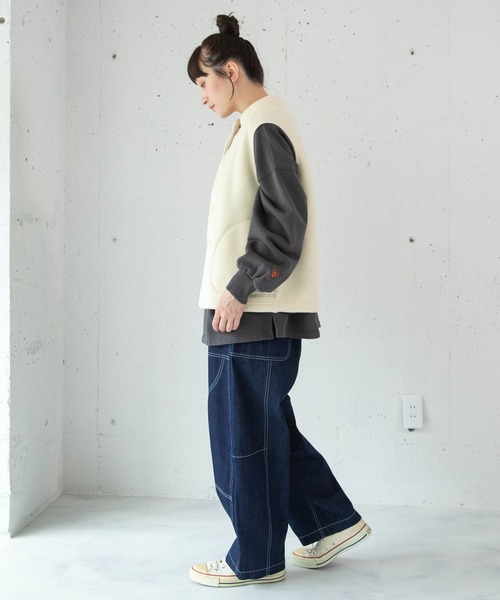 URCH RNA(アーチ アールエヌエー)の「R4510 トラヴァイユパンツ(デニムパンツ・レディース・ワンウォッシュ/チャコール・FREE)」の3枚目の写真