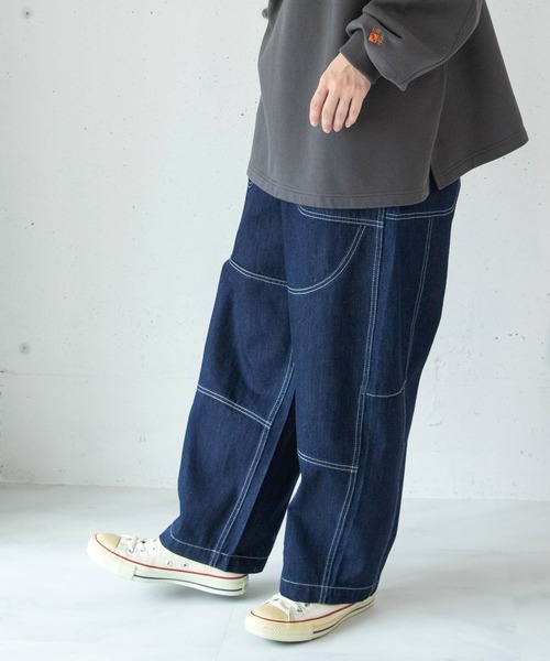 URCH RNA(アーチ アールエヌエー)の「R4510 トラヴァイユパンツ(デニムパンツ・レディース・ワンウォッシュ/チャコール・FREE)」の15枚目の写真