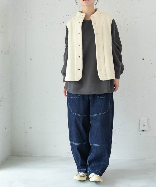 URCH RNA(アーチ アールエヌエー)の「R4510 トラヴァイユパンツ(デニムパンツ・レディース・ワンウォッシュ/チャコール・FREE)」の16枚目の写真