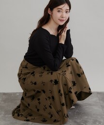 couture brooch | 【大人の甘さ香る】フロッキーフラワー マーメイドスカート(スカート)
