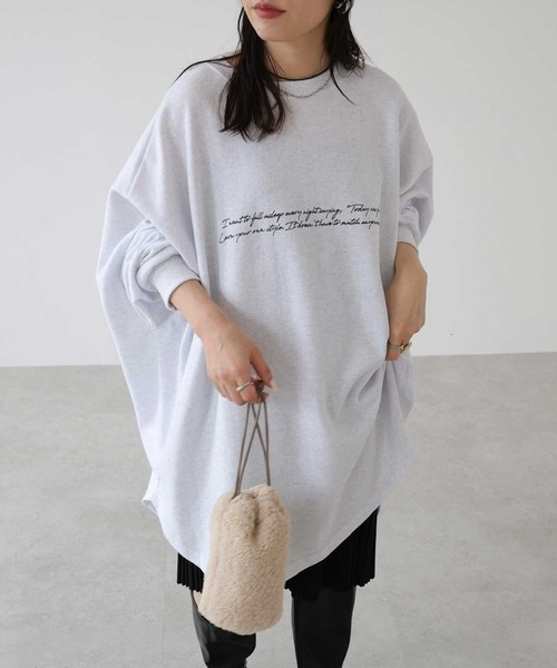 zena(ジェナ)の「フラワープリントスウェットTee(Tシャツ/カットソー・レディース・ブラック/ライトグレー/グレー・FREE)」の2枚目の写真
