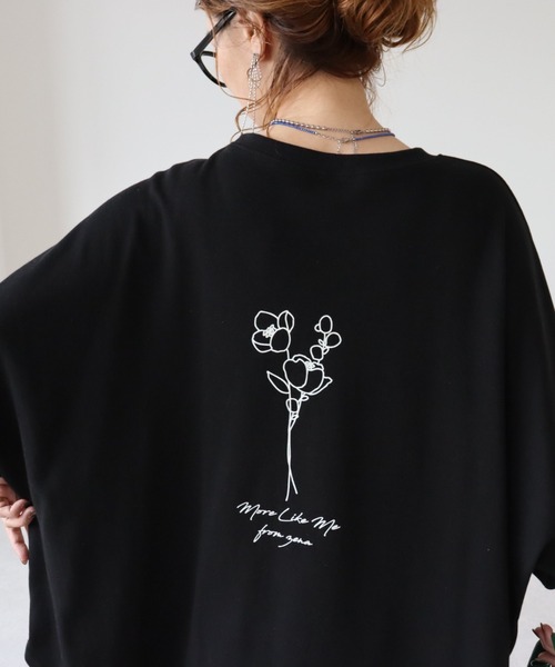 zena(ジェナ)の「フラワープリントスウェットTee(Tシャツ/カットソー・レディース・ブラック/ライトグレー/グレー・FREE)」の1枚目の写真